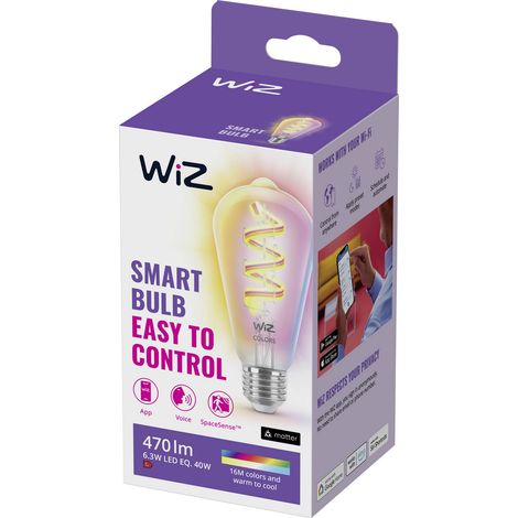 WiZ 8720169072213 LED EEK G (A - G) E27 6.3 W = 40 W (B x H x T) 143 x 143 x 64 mm 1 St. (1/5)