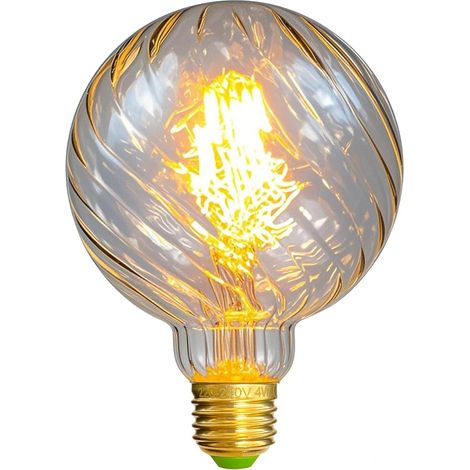 1 Ampoule Led Filament E27 4W 2700K G95 Swirl Clair Décoratif Pour Maison Restaurant