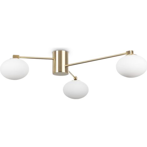 Plafoniera Contemporanea Hermes Metallo Ottone 3 Luci G9 3W 3000K Luce Calda (1/2)