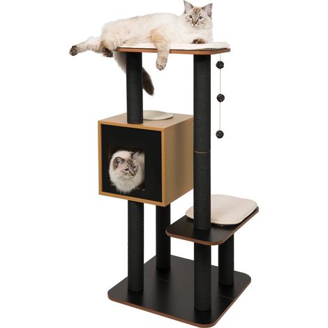 Arbre à chat Haute, Noir (1/4)