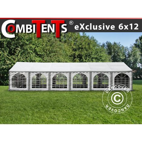 Partyzelt, Exclusive CombiTents® 900 6x12m, 4-in-1, Grau/Weiß - Dancover