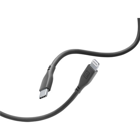 Câble souple Cellularline - Câble USB-C vers Lightning certifié MFi 1,2 m (noir) (1/4)