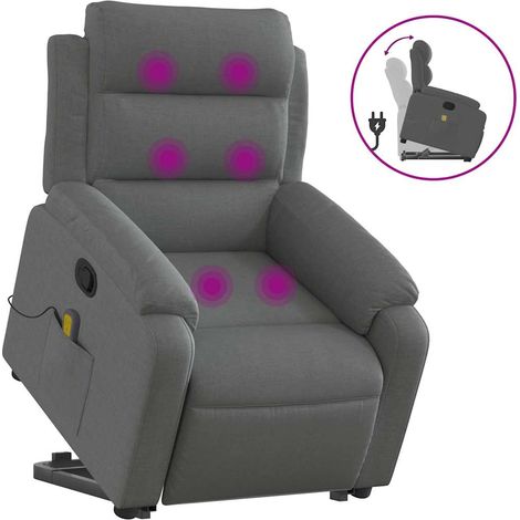 Maison Exclusive - Silla de masaje reclinable de pie de tela gris