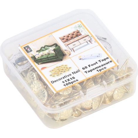 100 Pointes de Rembourrage Dorées en Acier au Carbone pour Canapés et Fauteuils, Lot de 100 (1/5)