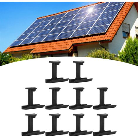 10 Stück Wasserführung für Photovoltaikmodul und Schlammentfernungsklemme, Solarpanel entlang des Entwässerungskanals 3,5 cm. (1/5)