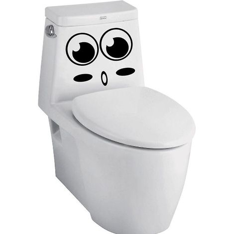 stickers Wc Big Eyes O Mouth, Stickers Muraux Pour Wc, Salle De Bain, Cuisine, Pvc, 1 Couleur, Taille Unique (1/4)