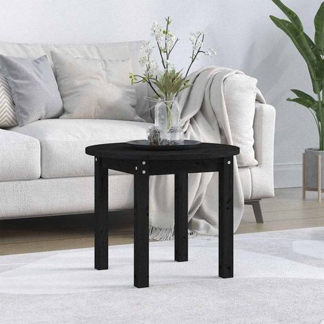vidaXL Coffee Table Black 脴 55x45 cm Solid Wood Pine (1/5)