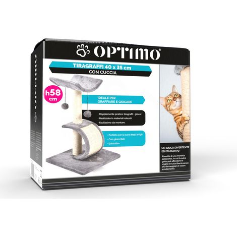 OPTIMO TIRAGRAFFI CON CUCCIA 40 X 35 X H 58 CM GRIGIO E BEIGE (1/5)