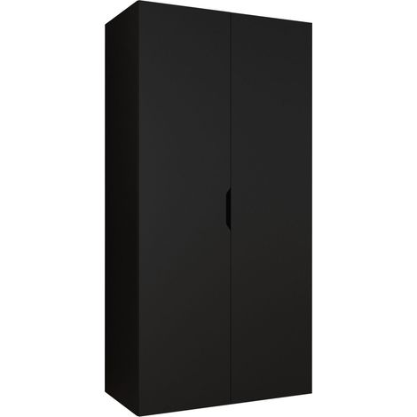 Armoire Hartford 509, Noir, 202x100x50cm, Portes d'armoire: Avec des charnières, Nombre d'étagères: 0