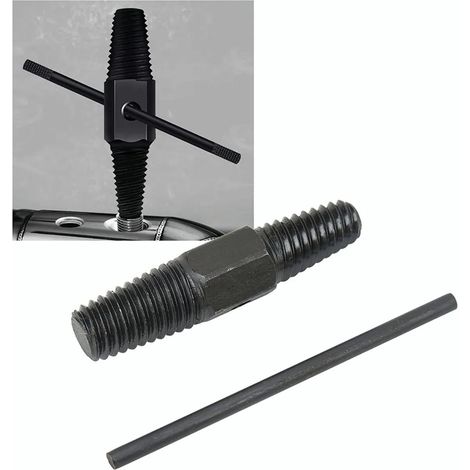 Extracteur de vis cassée double extrémité 1/2in 3/4in, outil de retrait de boulons endommagés pour tuyaux d'eau, démonteur de filets abîmés (1/5)