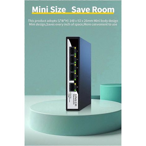Commutateur Ethernet 2,5 GbE à 5 ports, prise UE (1/5)
