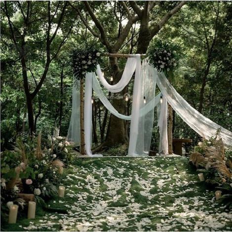 Tulle - Polyester - 5 M x 160 Cm - Pour Décoration Arche Mariage Fête Cérémonie - 5 Mètres (1/5)