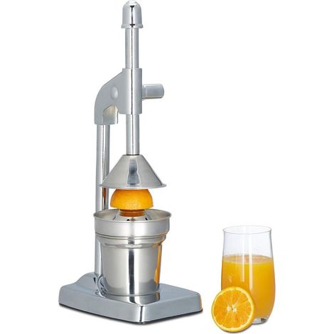 Presse-fruits manuel avec levier, presse orange, pommes presse citron centrifugeuse manuelle 37 x 12 x 18 cm, argenté (1/5)