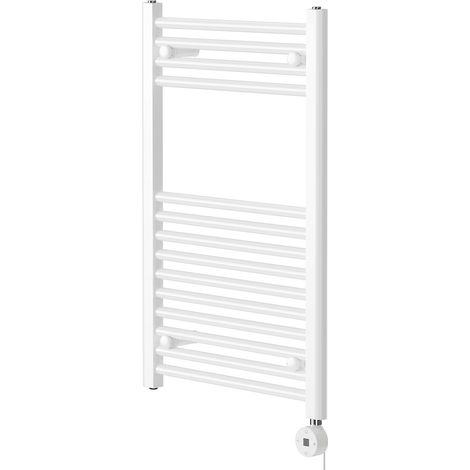Pizarro White 800mm x 500mm Straight Digital Thermostatic Electric Heated Towel Rail (1/5)