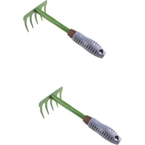 2 Pièces Râteau De Jardin Râteau De Nettoyage De Jardin Râteau à Excréments pour Animaux De Compagnie Outil De Râteau Râteaux De en Métal Green (1/5)