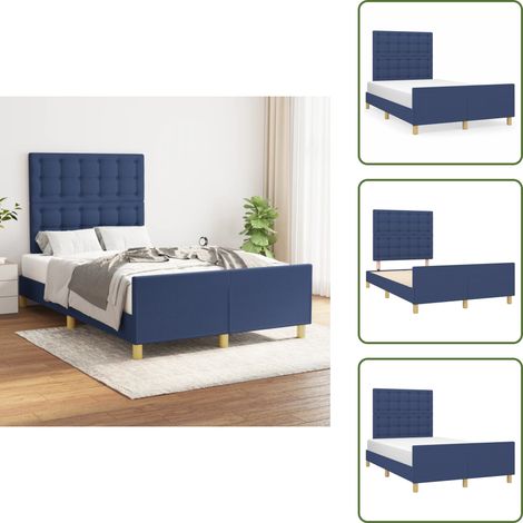 Testiera per letto - vidaXL Giroletto senza Materasso Blu 120x190 cm in Tessuto - Letto con pediera