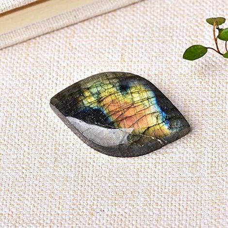 Forme de Feuille de Labradorite Naturelle, Ornements Bleu Violet Jaune, décoration de Maison, noël Collections de la Maison (1/5)