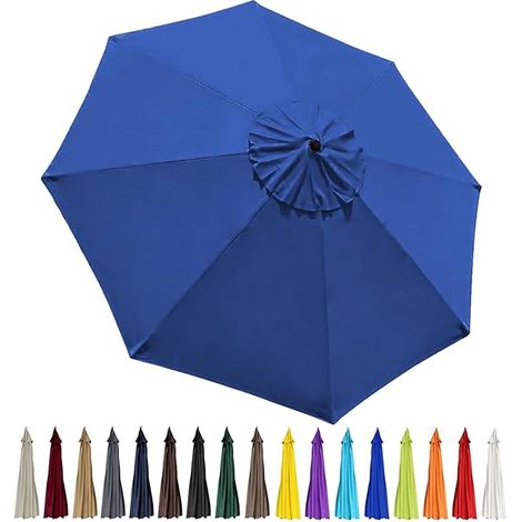 Housse de rechange pour parasol, 8 baleines, 3 m, imperméable, anti-UV, tissu de rechange, gris (1/5)