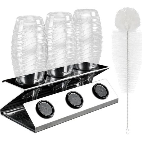 Bardusch-Support Sodastream Crystal/Emil, acier inox, porte-goutte + brosse + bac silicone (1/5)