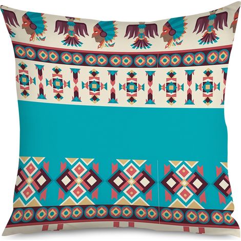 Housse de coussin motifs franges imprimées (1/5)
