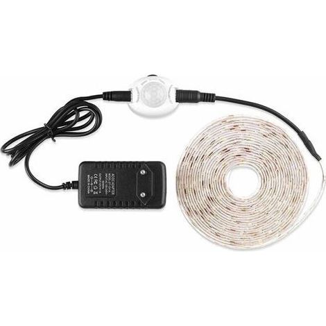 3m blanc chaud Veilleuse LED, Ruban de LED flexible avec détecteur de mouvement PIR - Kit complet avec transformateur DC 12V, IP65 étanche pour lit d'enfant, couloir, cuisine-LIAIKI (1/5)
