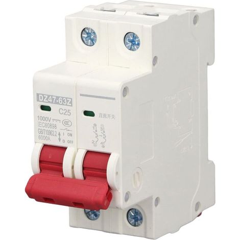 2P DC 1000V MCB Disjoncteur Protection Disjoncteur Rail DIN Système de Déclenchement électromagnétique Disjoncteur Interrupteur,A (1/5)