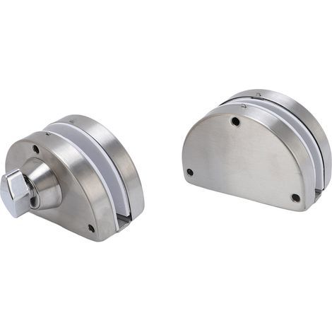 Türschloss für Glastüren, passend für 10 mm Glas – 12 doppelte Edelstahlbolzen, Schiebemechanismus mit Druckfunktion, Zugangskontrolle für Büros, inklusive 3 Schlüsseln (1/5)