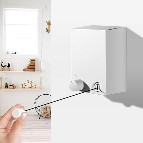 Punch-free Retractable Clothesline Hotel Wall Hanging Indoor Clothesline Steel Wire Organizer Invisible Clothes Hanger (1/5)