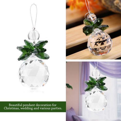 K9 Hängende Dekoration mit klarem Prismenkristall, grünem Sonnenanhänger, Ornament, Hochzeits- oder Weihnachtsgeschenk (1/3)