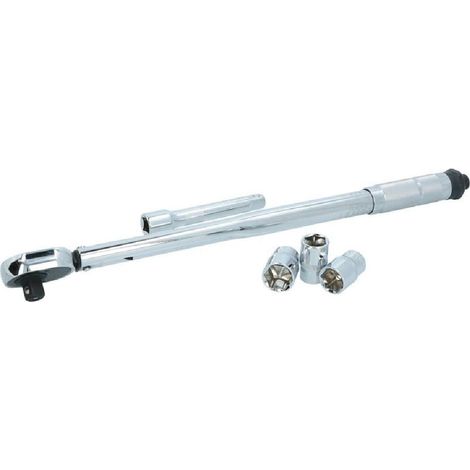 Cle Dynamometrique 465Mm. Reglable De 40 A 210Nm. Rallonge 1-2 ''. Douille 17-19-21Mm