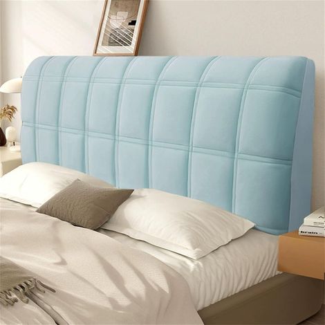 Chickwin Housse Tête de Lit Extensible en Relief, Couleur Unie Housse Protection pour Tête de Lit Élastique Doux Universelle (Bleu,160cm) (1/5)
