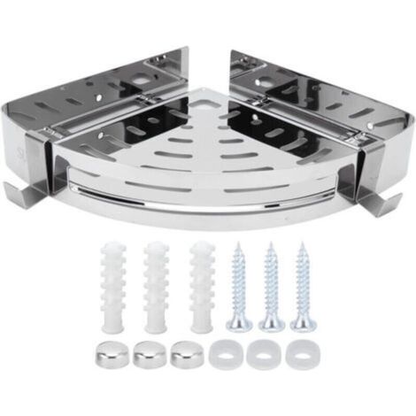 Étagère d'angle inox 304, rangement douche mural, accessoires salle de bain pour cuisine et dortoir (1/5)