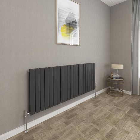 600x1428mm Black Double Flat Panel Radiator Horizontal Modern Central Heating Radiators (1/5)