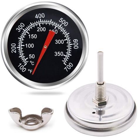 Thermomètre de gril Pièce de rechange pour thermomètre Chargriller 5050, 5650, Charbroil 463251414, 463250212, indicateur de chaleur de thermomètre pour modèles de gril Jenn-Air 720-0336, 720-0163. (1/4)
