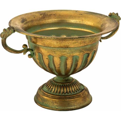 Macetero de metal dorado 33x26x21 cm (1/5)