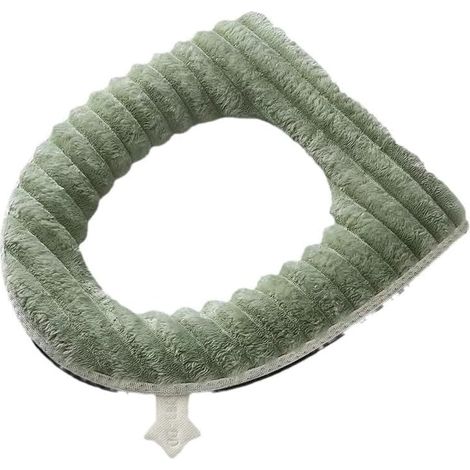 Tapis de toilette doux, lavable et confortable, réutilisable, épais et chaud, avec fermeture éclair (vert) (1/5)