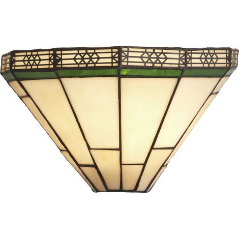 Applique Classica New York Acciaio Nero Vetro Verde 1 Luce E14 (1/5)