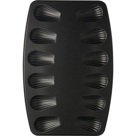 Moule à madeleines, plaque à madeleines, moule pour madeleines salées et sucrées, Acier inoxydable, Noir, 26 x 39 x 1 cm (1/5)