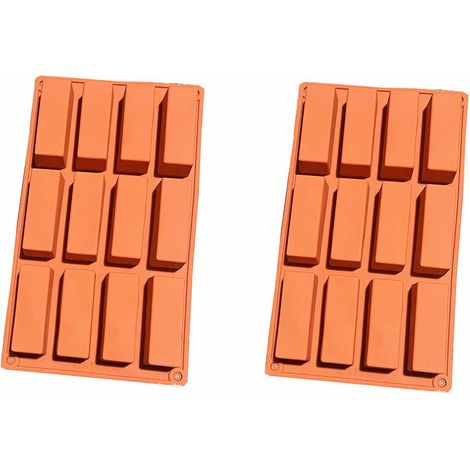 Moule Silicone Rectangulaire - 12 Cavités - 29 5 X 17 3 Cm - Pour Barres Céréales Financiers Brownies - Lot De 2 (1/5)