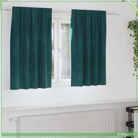 4107213 Rideaux occultants 2 pcs Vert foncé 140 x 140 cm Velours (1/5)