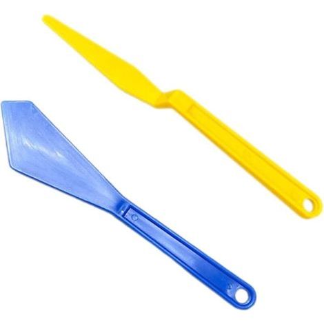 2 Pièces Raclette Voiture Outils de Film Teinté et Durables Grattoirs Vinyle Compacts avec Bords Lisses pour Pose et Nettoyage de Film Automobile, jaune et bleu, Plastique, 17.51.6cm (1/5)