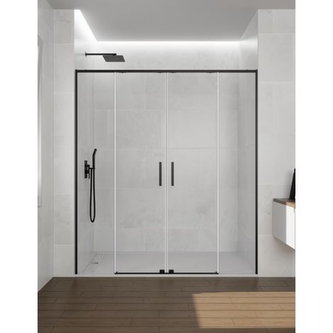 Porta doccia scorrevole 2+2 ABANTE (TWENTY) 150 cm Profilo Nero