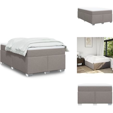 Sommier à lattes de lit avec matelas taupe 120x190 cm tissu - Sommier À Lattes De Lit - Sommiers À Lattes De Lit - Lit - Meuble De Chambre À Coucher (1/5)