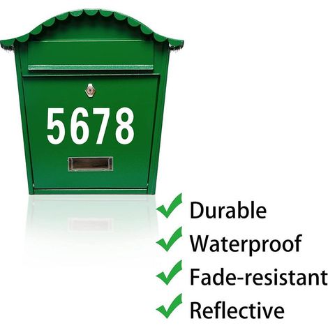 Numéros de maison réfléchissants autocollants 0-9 pour adresse extérieure, chiffres adhésifs pour boîte aux lettres