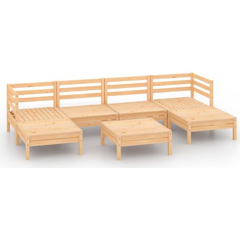 Maison Exclusive - 7-tlg. Garten-Lounge-Set Massivholz Kiefer (1/5)