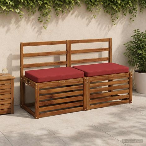 vidaXL Cojines para banco de 2 piezas VUGHT 2 pcs 100% Poliéster Rojo (1/5)