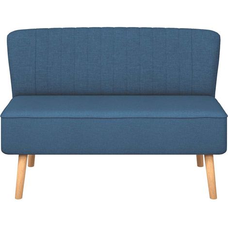 Canapé 117 x 55,5 x 77 cm Canapé relax - Canapé de salon Tissu Bleu BV527414 - BonneVie (1/4)