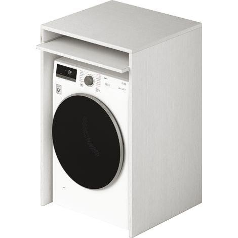 Mobile coprilavatrice con ripiano scorrevole colore Bianco H105x71x65cm
