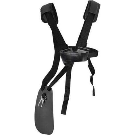 Harnais d'épaule double pour débroussailleuse (1 unité1), avec ceinture en nylon réglable robuste, pour débroussailleuses STIHL FS et KM (noir1)