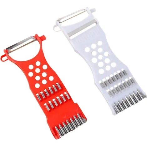 Râpe à carottes, coupe-légumes, épluche-pommes de terre, accessoires de cuisine, outils de cuisine, rabot à fruits, épluche-pommes de terre, 1 pièce (rouge) (1/5)